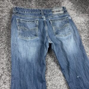 Rock & Roll Jeans Men's 34x34 Pistol Straight Thick Stitch Faded Distressed
